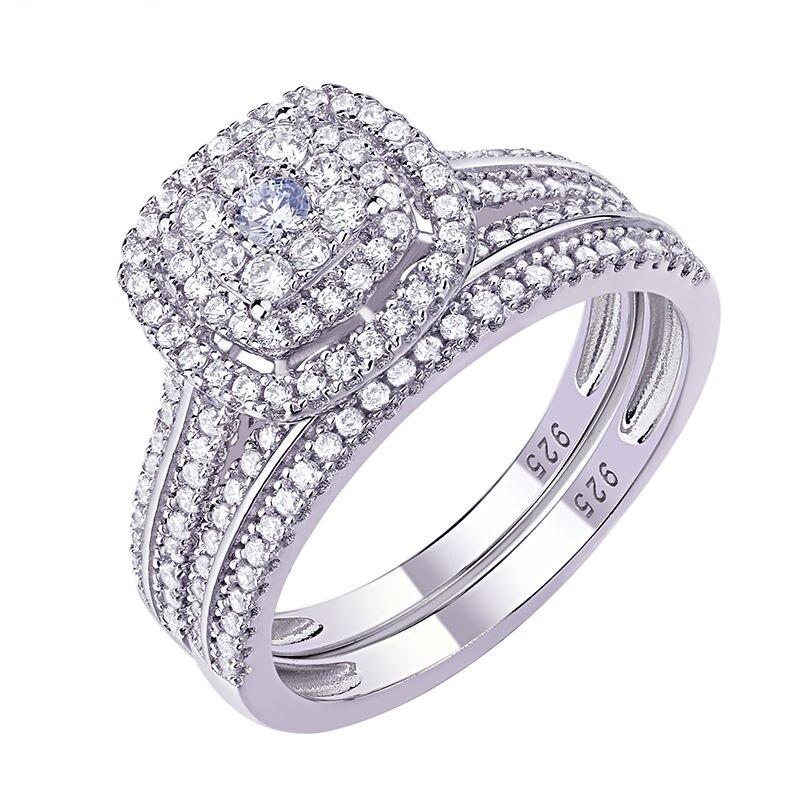 Solid 925 Sterling Silver Engagement Ring For Women