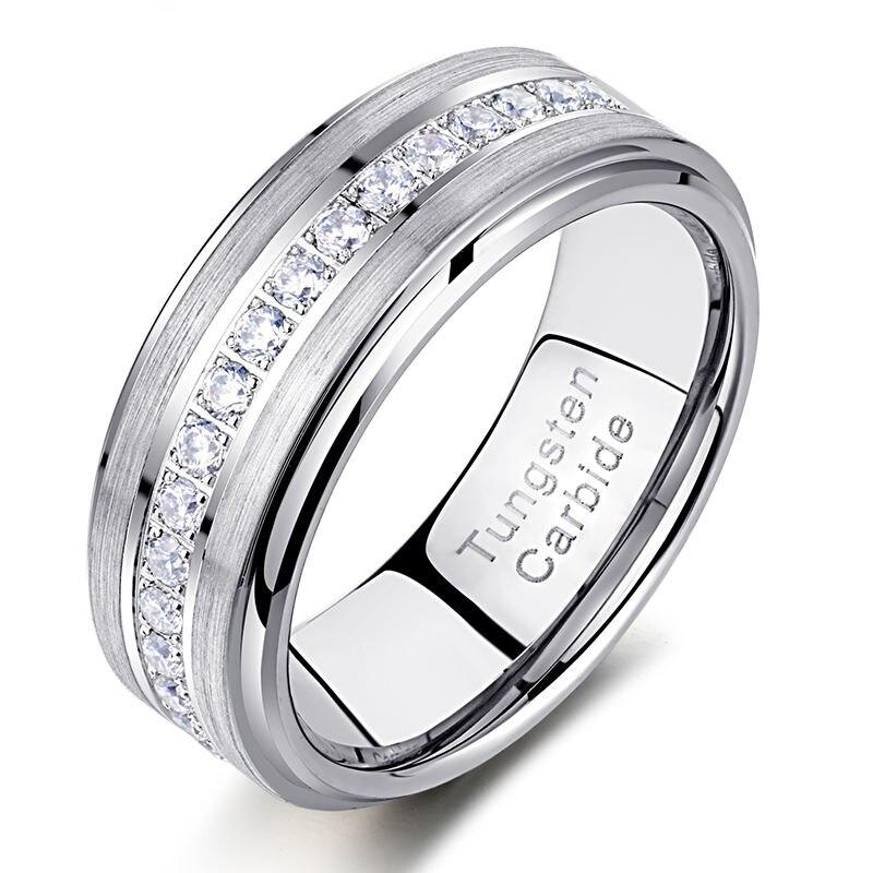 Men Promise Wedding Band Tungsten Carbide Rings For Men